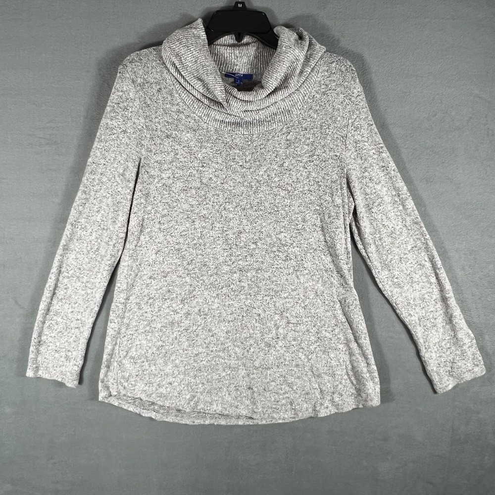 APT. 9 Women's Size L Gray Heather Cowl Neck Long Sleeve Pullover Sweater